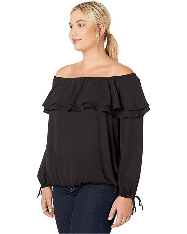 MICHAEL Michael Kors Plus Size Ruffle Peasant Top | Shirts & Tops 2 MICHAEL Michael Kors Plus Size Ruffle Peasant Top | Shirts & Tops - Image 2
