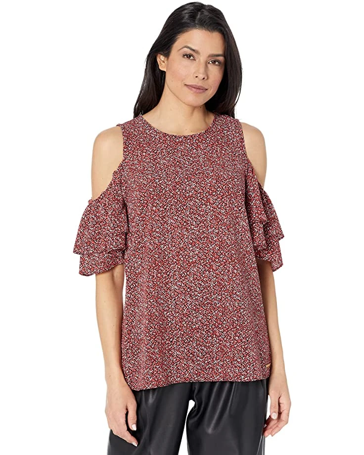 MICHAEL Michael Kors Cold-Shoulder Flutter Top | Shirts & Tops 1 MICHAEL Michael Kors Cold-Shoulder Flutter Top | Shirts & Tops