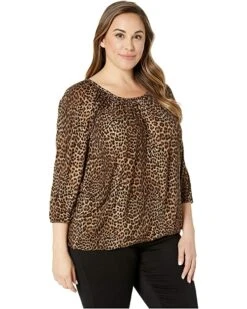 MICHAEL Michael Kors Plus Size Leopard Peasant Top | Shirts & Tops -Outlet Michael Kors Store 91ILqZVmIwL. AC SR736920