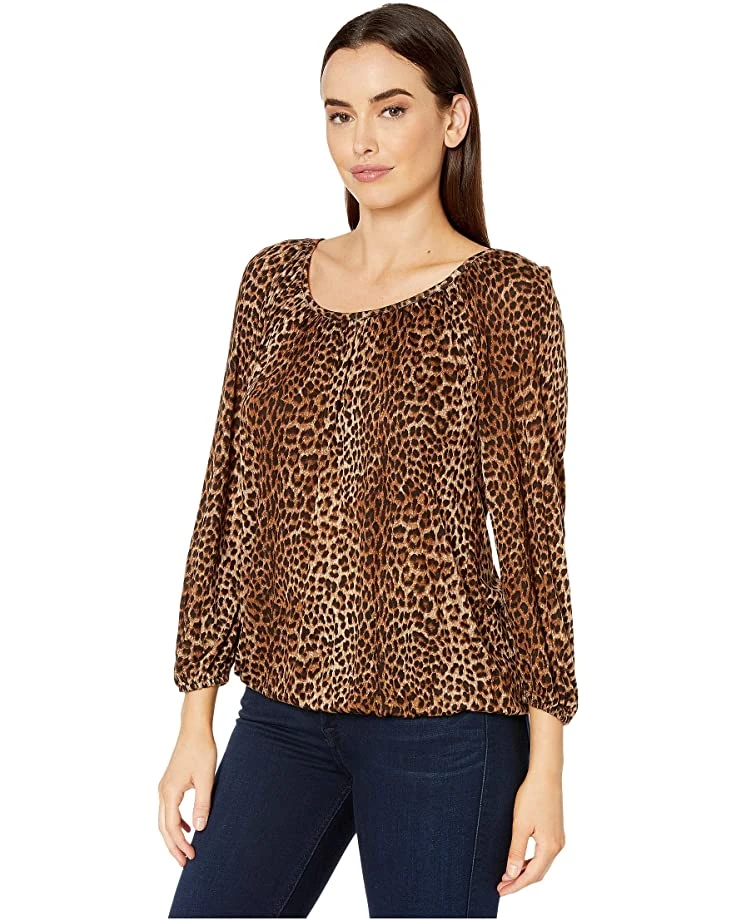 MICHAEL Michael Kors Core Per Leopard Peasant Top | Shirts & Tops 2 MICHAEL Michael Kors Core Per Leopard Peasant Top | Shirts & Tops - Image 2
