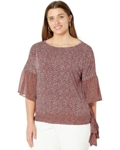 MICHAEL Michael Kors Plus Size Spring Bud Combo Sleeve Top | Shirts & Tops