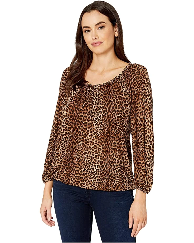 MICHAEL Michael Kors Core Per Leopard Peasant Top | Shirts & Tops 1 MICHAEL Michael Kors Core Per Leopard Peasant Top | Shirts & Tops