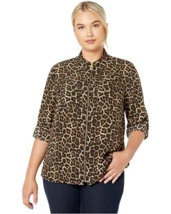 Outlet Michael Kors Store 16 MICHAEL Michael Kors Plus Size Leopard Dog Tag | Shirts & Tops