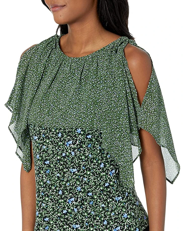MICHAEL Michael Kors Floral Tie Shoulder Flounce Top | Shirts & Tops 3 MICHAEL Michael Kors Floral Tie Shoulder Flounce Top | Shirts & Tops - Image 3