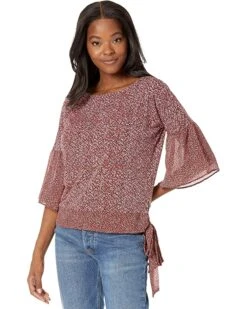 MICHAEL Michael Kors Spring Bud Combo Sleeve Top | Shirts & Tops