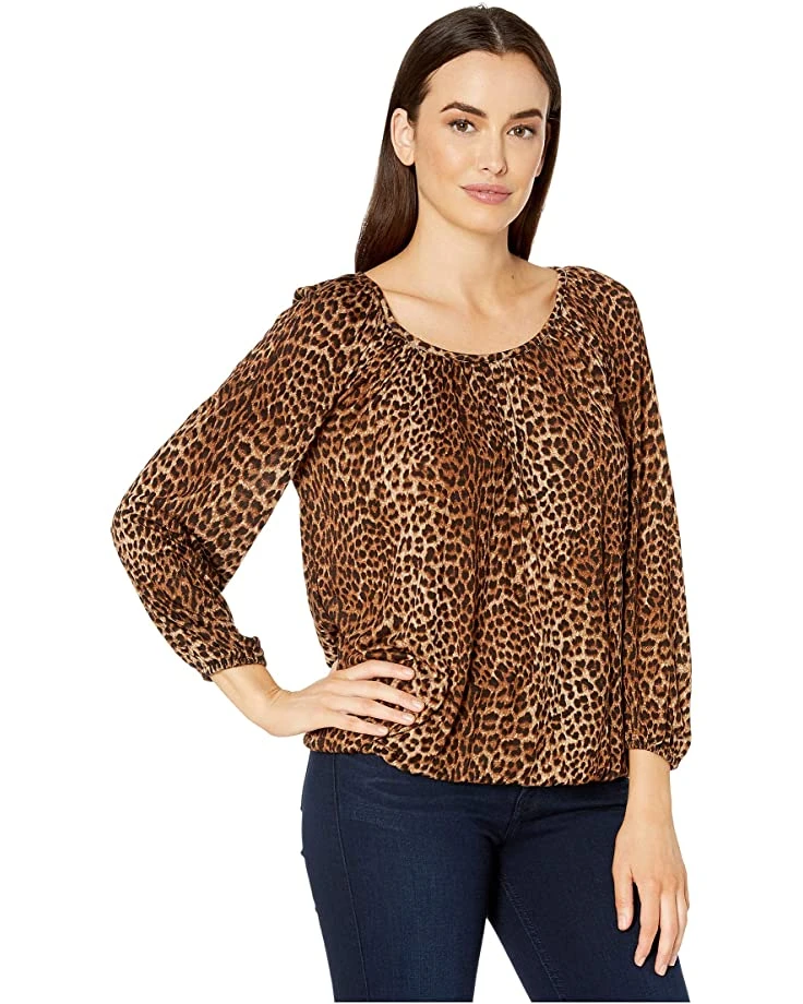 MICHAEL Michael Kors Core Per Leopard Peasant Top | Shirts & Tops 4 MICHAEL Michael Kors Core Per Leopard Peasant Top | Shirts & Tops - Image 4